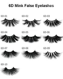 New Arrival Thick natural long 6D mink false eyelashes soft & vivid real 3D mink fur hair fake lashes makeup 10 styles available DHL Free