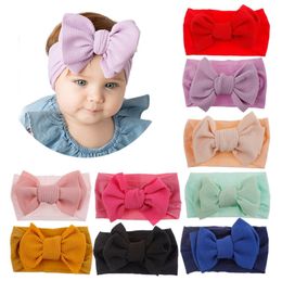 Baby Headbands Big Bow Knot Toddler Turban Solid Color Head Band Large Hair Bows Headwrap Adjustable Head Wrap Baby Hair Accessories DHW3576