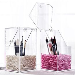 Arrival New Plastic Brush Dustproof Storage Box Makeup Rangement Pencil Holder Lipstick Organiser