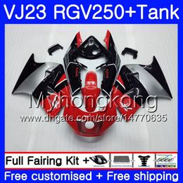 Body+Tank For SUZUKI VJ21 RGV250 88 94 95 96 97 98 309HM.16 RGV-250 VJ23 VJ 22 RGV 250 Red silvery new 1988 1994 1995 1996 1997 1998 Fairing