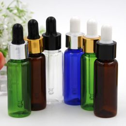 Capacity 30ml PET dropper bottle plastic dropper bottles with silver and gold cap empty cosmetic packaging container SN2302