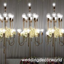 The new style wedding 17 heads LED road led stage props wedding ceremony booth layout decoration items for weddng stage decor0982