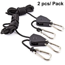 Adjustable 1/8 Inches Rope Ratchet Strength Metal Gear Tent light Lifting lanyard Light Hangers Lifters Outdoor tools 2 pieces 1 pack K334