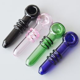 4.0inches Glass Pipe Glass Smoking Pipe Smoking Accessories glass oil burner for dab rigs oil rig water bongs free shipping