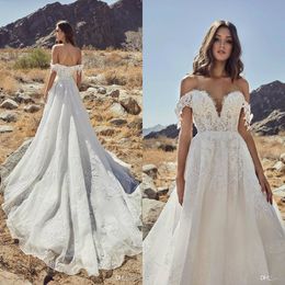 Calla Blanche 2020 Wedding Dresses Off Shoulder Lace Boho Bridal Gowns Sleeveless Backless A Line Princess Wedding Dress vestido de novia