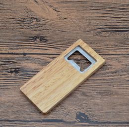 Fine Quality Beer Bottle Opener Wooden Handle Corkscrew Stainless Steel Square Openers Eco Friendly Anti Scald Lightweight For Gift SN2229