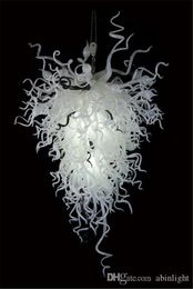 Custom Made White Art Glass Chandeliers Home Decoration Blown Crystal LED Modern Chihuly Chandelier