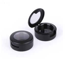 Dia 26mm Eye Shadow Compact Matte Black Small Eyeshadow Palette Empty Cosmetic Container Round Lipstick Packing Box