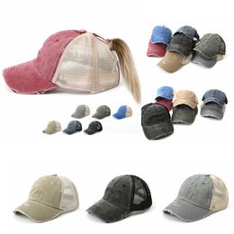 2018 Damen Pferdeschwanz Mesh Baseball Cap Sommer Basecap Snapback Ponytail Cap