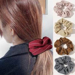 6 color lattice headband Large intestine Hair Ties Ropes Elastic hair band Girls Ponytail Holder Trendy hair accessories