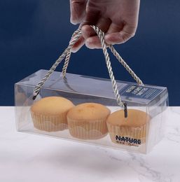 Clear Gift Cake Box Transparent Packing Box Baked Cookie Boxes Cases for Birthday Size18cm*6.5cm*6.5cm
