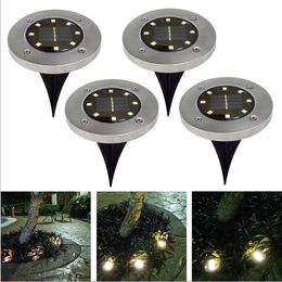 Solar Light Ground Solar Powered Garden Lamp Outdoor Pathway LED Light 4pcs/set Yard Lawn Lamps Solar Landscape Light Decoration 8LED LT1075