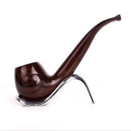 Carving, polishing and waxing pure sandalwood pipe, ebony filter bending hammer