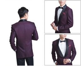 All Loved One Button Groomsmen Shawl Lapel Groom Tuxedos Men Suits Wedding/Prom/Dinner Best Man Blazer(Jacket+Pants+Tie) A677