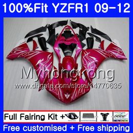 Injection For YAMAHA YZF 1000 R 1 Rose Pink hot YZF R1 2009 2010 2011 2012 241HM.27 YZF-1000 YZF-R1 YZF1000 YZFR1 09 10 11 12 Fairing Kit