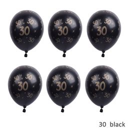 10pcs 12 Inch Latex Air Balloons Gold/Black 30 40 50 Happy Birthday Party Decorations Adult Kids Helium Balloon Foil Baloon