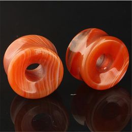 Oro Rosa De Acero Quirúrgico Doble abocinado Gato carne túnel Ear Plug 8mm-25mm