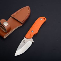 sheath knives Australia - 1Pcs Top Quality Small Survival Straight Knife D2 Satin Blade G10 Handle Fixed Blades Knives With Leather Sheath Outdoor EDC Tools