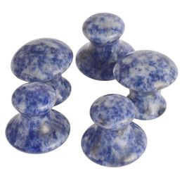 Healthcare Face Guasha Board Anti aging Blue Sodalite Mushroom Gua Sha Scrapping Tool For SPA Massage