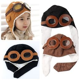 Kid Cartoon pilot ear cap Winter Baby Earflap Toddler Boy Girl Cap Warm Soft Beanie Hat kids Warm Unisex Beanie