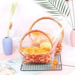 Clear Braed Bag Zipper Fresh Storage Box Biscuit Cake Cholesale Snack Basket Gift Food Bag yq00839