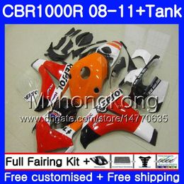 Bodys + Tank für Honda CBR 1000RR CBR 1000 RR Repsol Red Orange 2009 2009 2010 2011 277HM39 CBR1000 RR 08 10 11 CBR1000RR 08 09 10 11 Verkleidung