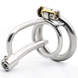 Stainless Steel Chastity Devices with Catheter Small Cock Cage Metal Penis Lock Ring Bdsm Sex Toy for Men