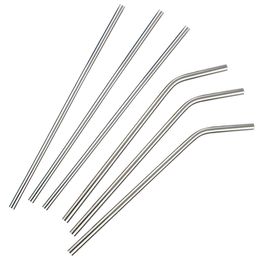 Free shipping Stainless Steel Straw Steel Drinking Straws 8.5" silver straight bend Reusable Metal Drinking Straw Bar Drinks Party Stag