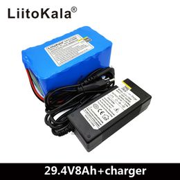 LiitoKala 18650 24V 8ah Li-ion battery pack for electric bicycle 29.4V 8000mAh 15A BMS 250W 24V 350W wheelchair motor