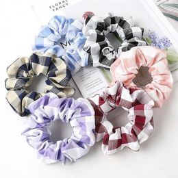 12 style cute lattice Print headband Large intestine Hair Ties Ropes Elastic hair band Girls Ponytail hair accessories