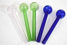 mixed colors oil Burner pipe glass pipes - Pyrex glass oil burner pipe, Super big 20cm length 5cm round head smoking pipes