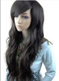 WIG Free Shipping New Womens Girls Sexy Long Fashion Curly Full Wavy Hair Wig Hot gift Black Color.