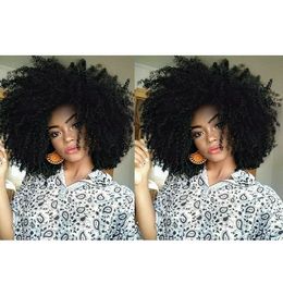 new hairstyle lady's short bob kinky curly black wigs African Ameri brazilian Hair Simulation human hair short kinky curly wigs with bang