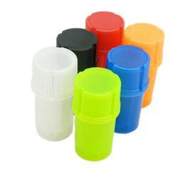 Colourful Cheap protable herb grinder tobacco dry herb grinder for smoking with plastic tobacco container DHL free shipping 110pcs