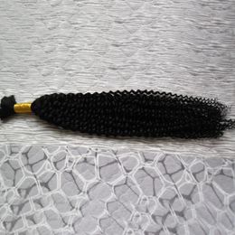 Mongolian kinky curly bulk hair 100g 1pcs no weft human hair bulk for braiding 10"-26" bulk human hair wholesale