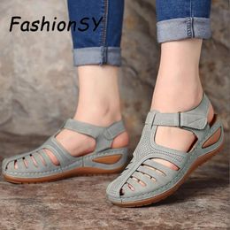 Woman Summer Vintage Sandals Buckle Casual Sewing Women Shoes Solid Female Shoes Ladies Platform Shoes Plus