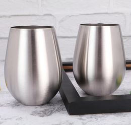 Stainless Steel Wine Glasses Egg Cups Egg Shape Wine Cups Outdoor Wine Tumbler for the Pool Camping Cookouts Travel 18oz Whiskey Glasses