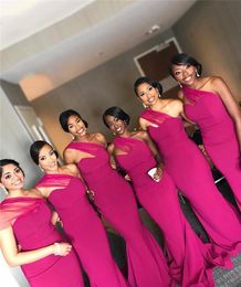 Fuchsia Bridesmaid Dress Cheap South African Summer Country Garden Formal Wedding Party Guest Maid of Honor Gown Plus Size Custom Made