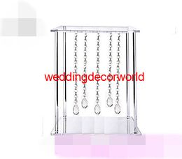 decoration New Crystal Long Stem Diamond Tealight Candle Holder Crystal Centerpieces For Wedding Table best10006