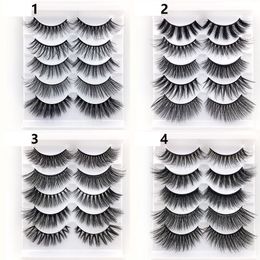 Handmade Mink Hair Eyelashes Big Soft Eye lashes 5 Pairs Natural Long Thick Extension Popular