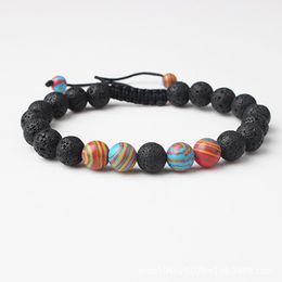 Natural Lava Stone weave colourful Bead Bracelet Diy Volcano Essential Oil Diffuser Bracelet for women men jewelry