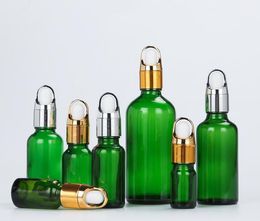 5ml/10ml/15ml/20ml Reagent Eye Dropper Green Glass Aromatherapy Liquid Bottle Refillable Fast Shipping SN21