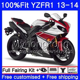 Injection Body For YAMAHA YZF 1000 white red glossy YZF R 1 YZF1000 YZF R1 13 14 242HM.30 YZF-1000 YZF-R1 YZFR1 2013 2014 Full Fairing Kit