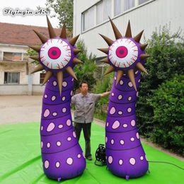 Horrible Inflatable Mutant Plant Monster 3m Height Air Blown Alien Eyeball For Halloween And Night Club Decoration