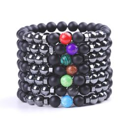 8MM King Stone Natural Stone Bead Bracelet Black magnet Charm Bracelet For Mens and Best Gift