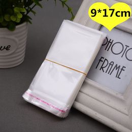 500pcs 9*17cm Clear Transparent Self Adhesive Resealable Opp Food Candy Cookie Jewellery Gift Bags Packing Card Little Plastic Bag