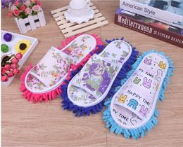 Lazy Cleaning Foot Cleaner Shoes Mop Slipper Microfiber Soft Wearable Shoes Bathroom Floor Dusting Cover Home Cleanning Tools Gift TLZYQ1160