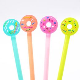 DHL donuts shaped gel pen candy-colored 4 Colours cartoon marker Lollipop stationery for office school students office supplies in stock