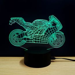 Colourful Motorcycle Model 3D LED Table Lamp