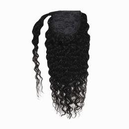 Extension Ponytail Natural Hair 12" Nutural Wave 100% Real Human Hair Toupee Ponytail Unprocessed Brazilian Hair for African American 120g